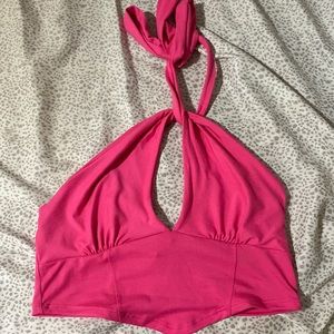 Pink crop tank top